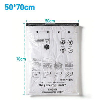 Vacuum Storage Bags for Clothes, Wardrobe Organizer Space Saver Compression Bag for Pillows Bedding, Travel Suitcases Essentials