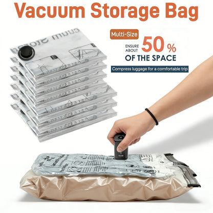 Vacuum Storage Bags for Clothes, Wardrobe Organizer Space Saver Compression Bag for Pillows Bedding, Travel Suitcases Essentials