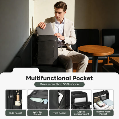 Men'S Backpack, Vacuum Compression Travel Backpack Men'S Suit Storage Backpack Multi Functional Large Capacity Business Work Bag