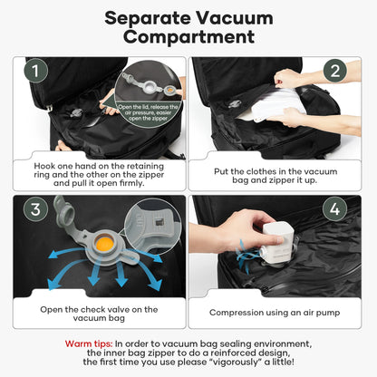 Men'S Backpack, Vacuum Compression Travel Backpack Men'S Suit Storage Backpack Multi Functional Large Capacity Business Work Bag